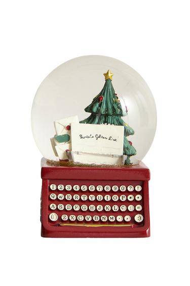 BOLA DE NIEVE MUSICAL NAVIDAD MÁQUINA ESCRIBIR - Rojo de Zara