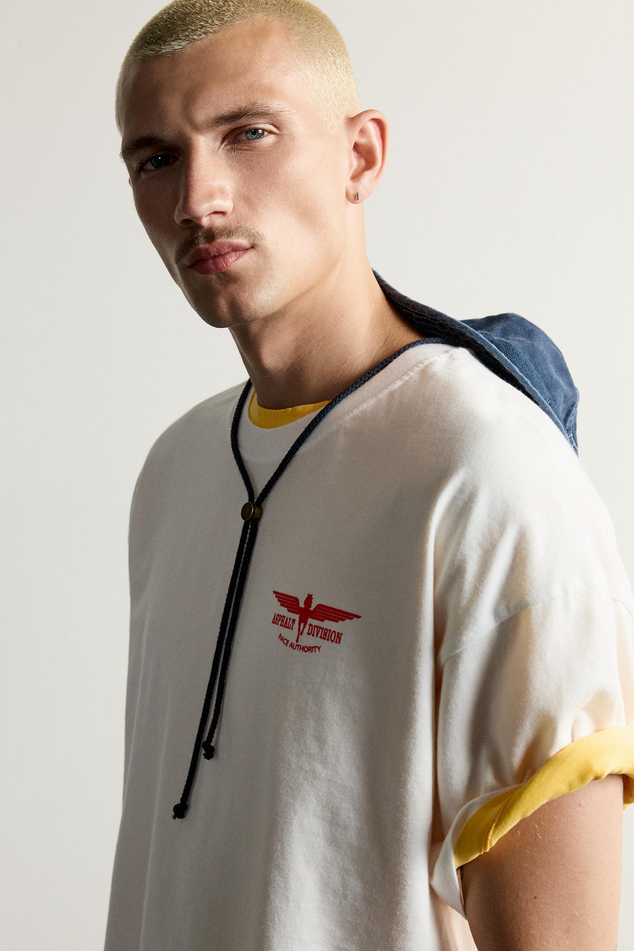 RELAXED FIT COMBINED GRAPHICS T-SHIRT — White