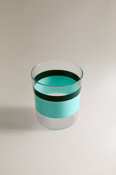 VERRE BOROSILICATE RAYURES X COLLAGERIE - Bleu de Zara - Image 1