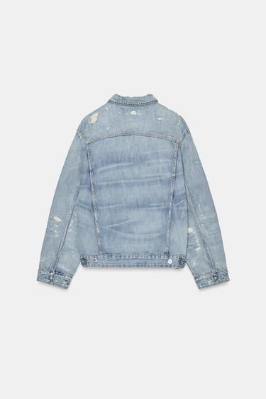 VESTE EN JEAN TRF DÉCHIRÉE - Bleu clair de Zara - Image 6