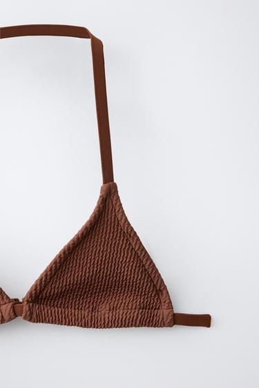 AGE 6–14 / RIB TRIANGLE BIKINI - Brown by Zara - Image 2