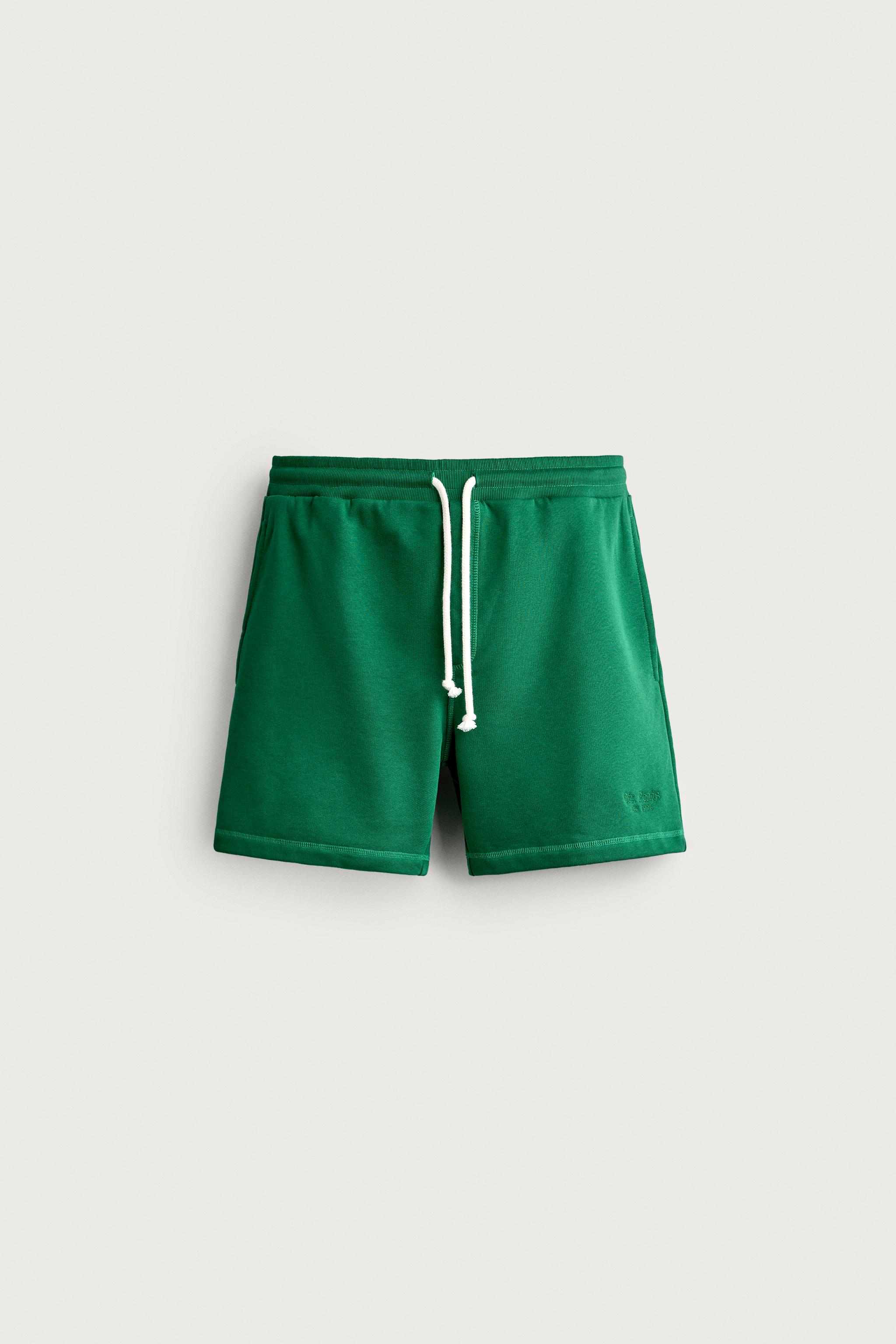 0FR. PARIS X ZARA EMBROIDERED BERMUDA SHORTS - Green | ZARA United