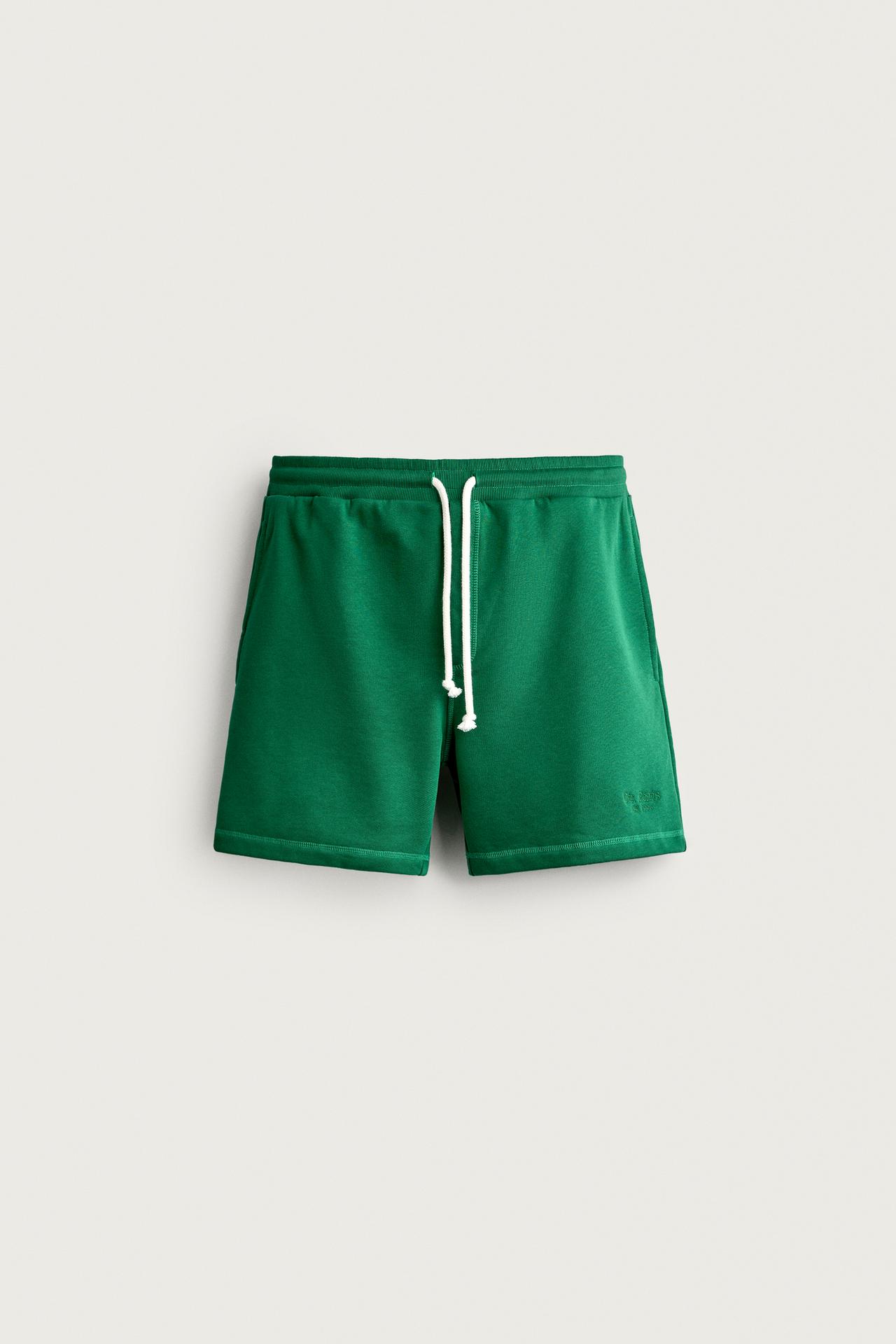 0FR. PARIS X ZARA EMBROIDERED BERMUDA SHORTS — Green