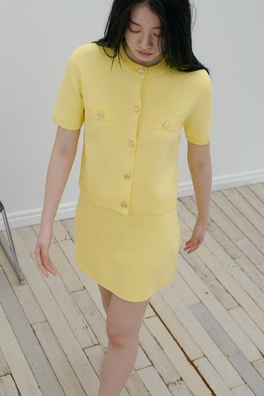 ニットミニスカートイエロー0Zaraのニットミニスカート - イエロー - 画像 0