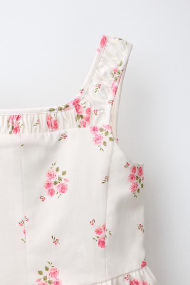 FLORAL PRINT PLAYSUIT - Pink / White by Zara - Image 2