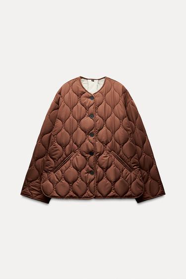 PROŠÍVANÁ BUNDA WATER REPELLENT - Karamelová od Zara