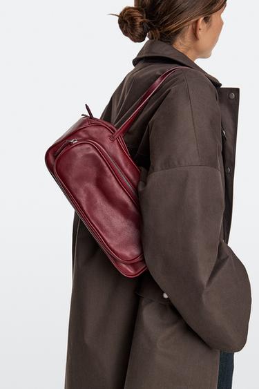 Medium Nappa leather bowling bag — Magenta 2