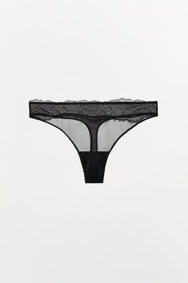 TANGA VISCOSE DENTELLE - Noir de Zara - Image 5