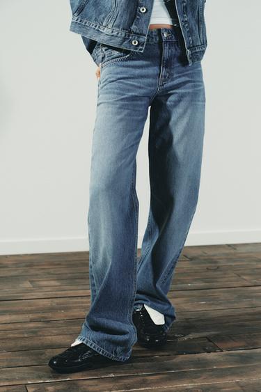 TRF MID-WAIST WIDE-LEG JEANS - Blue by Zara