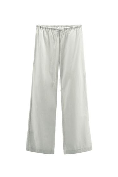 TIED POPLIN PANTS