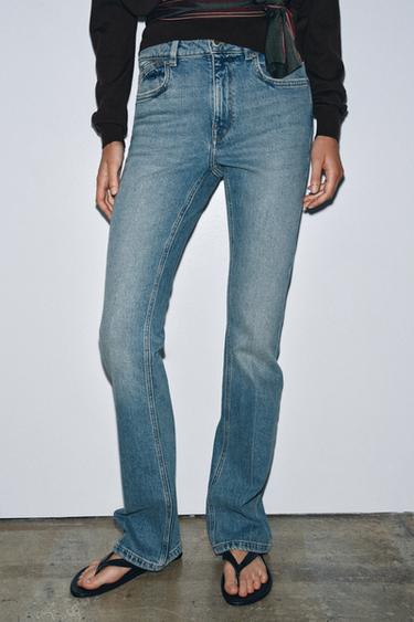 Zara ZW COLLECTION BOOTCUT 高腰牛仔褲 - 藍色