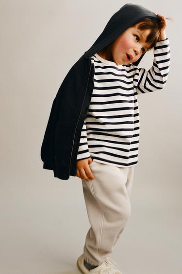 STRIPED EMBROIDERED T-SHIRT - Blue by Zara - Image 0