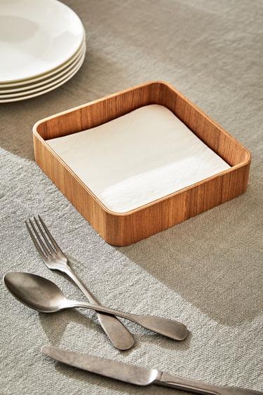 WOODEN NAPKIN HOLDER - Light beige by Zara