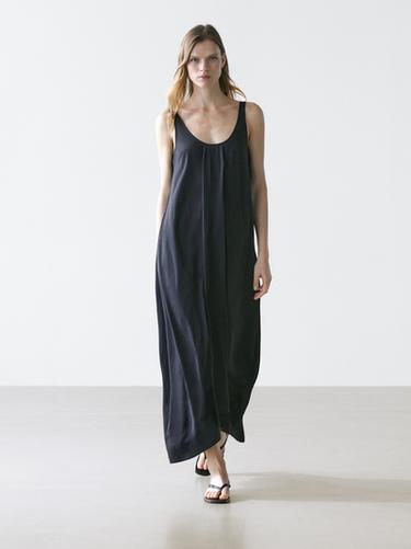 Zara Flowing flared dress with straps - Blue - Image 0