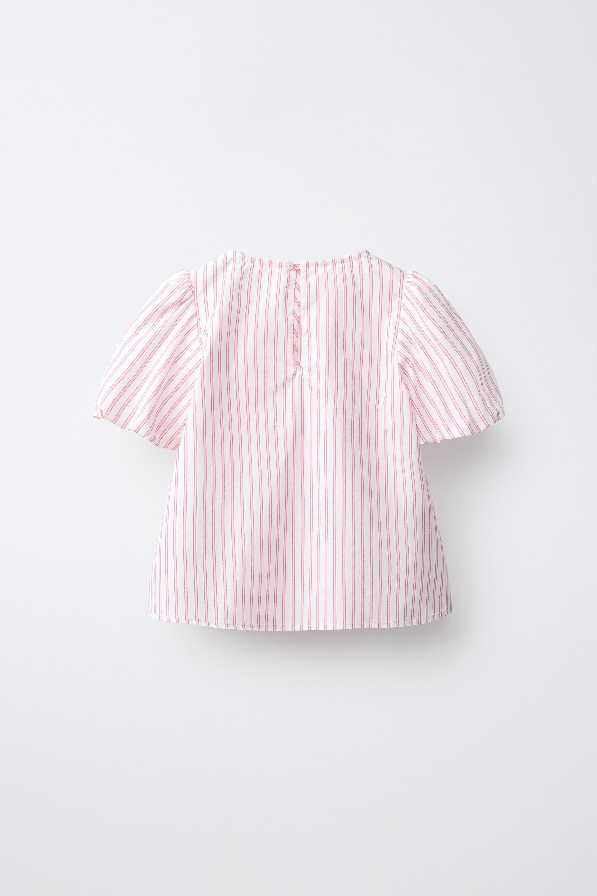 STRIPED FROG FASTENING BLOUSE