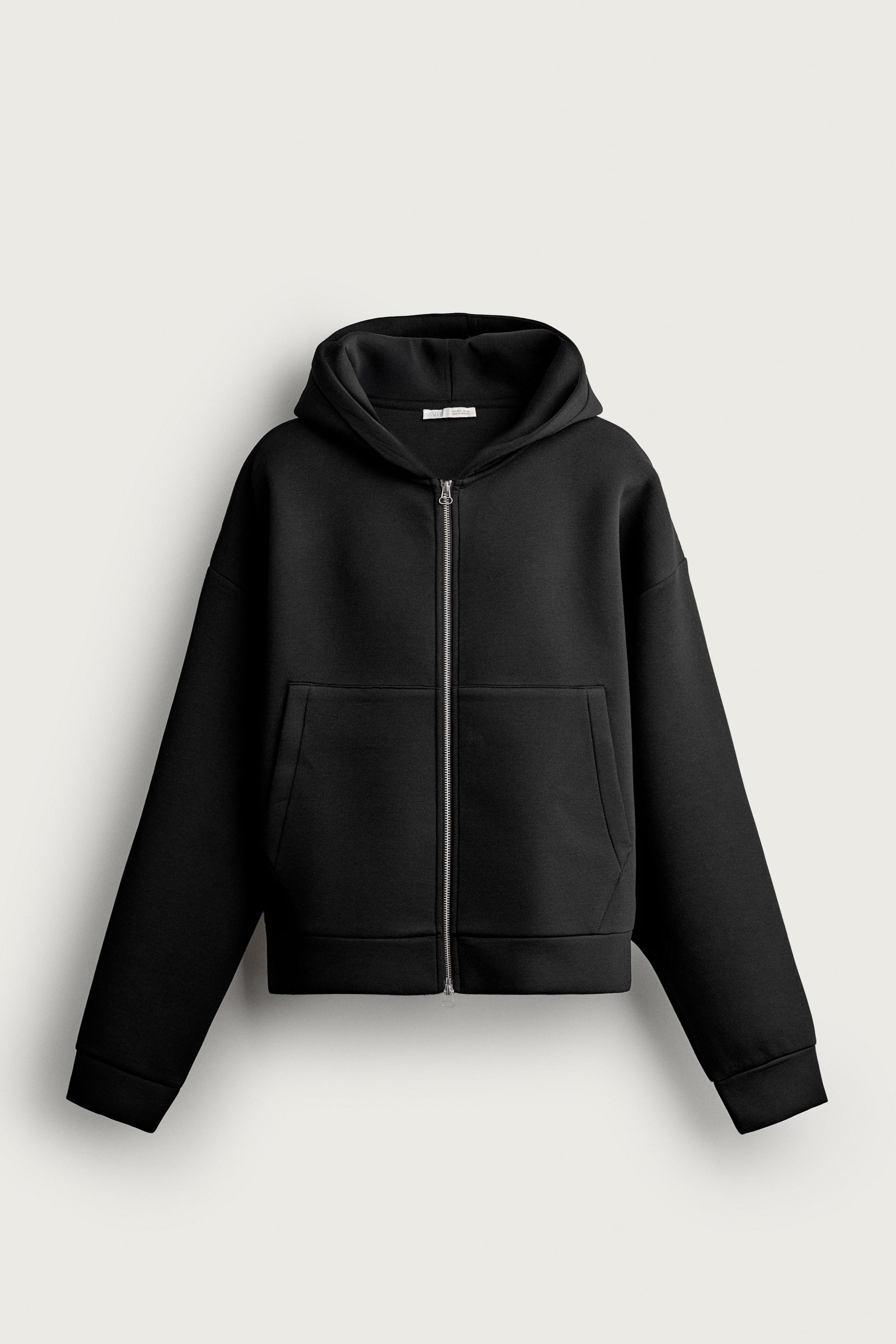 TECHNICAL ZIP-UP HOODIE — Black