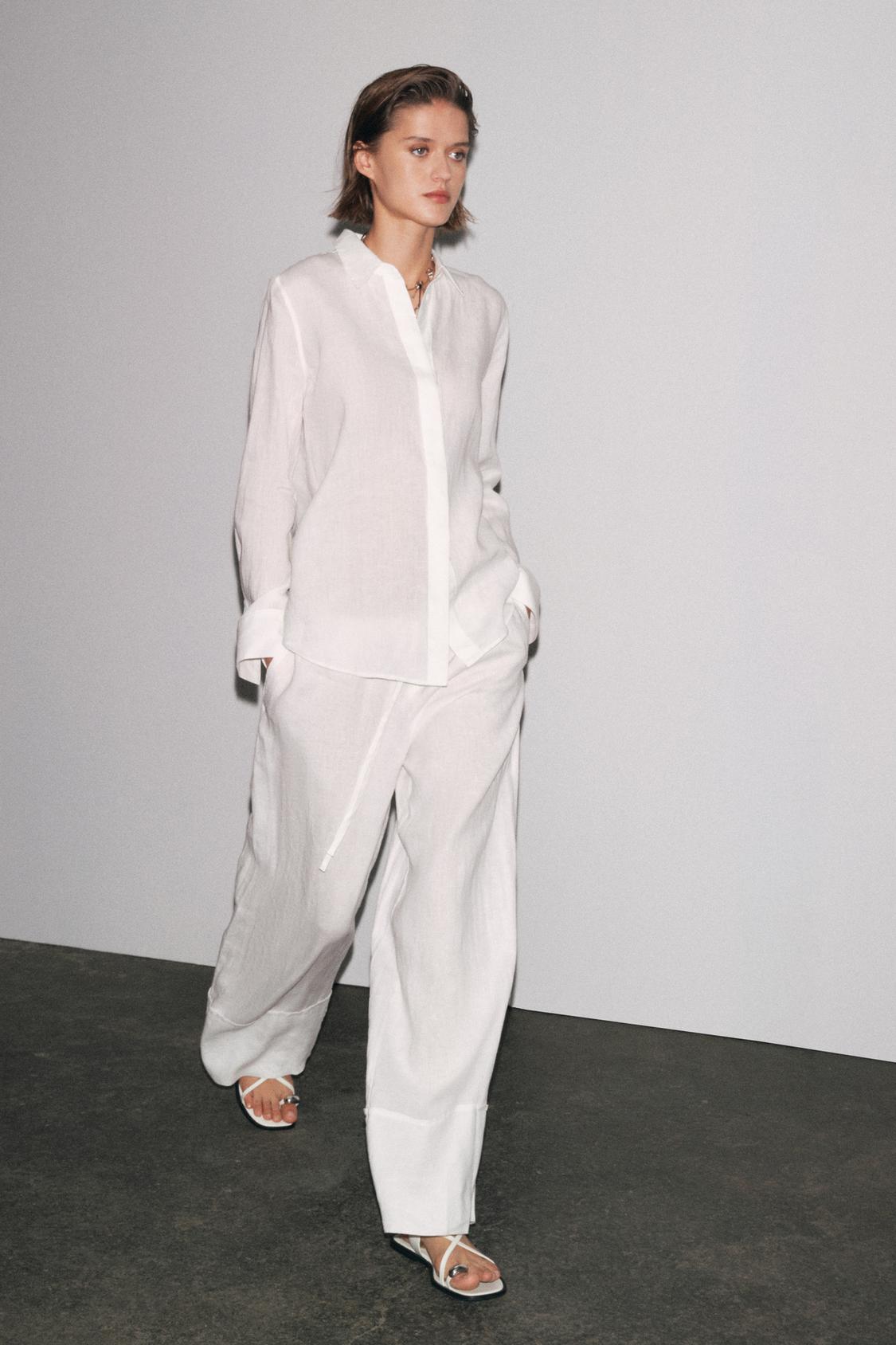 100% LINEN PALAZZO PANTS ZW COLLECTION