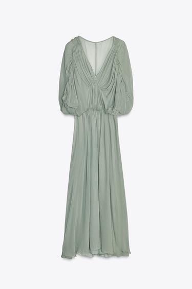 ROBE DRAPÉE ZW COLLECTION - Vert d'eau de Zara - Image 5