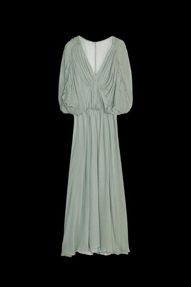 Zara ZW COLLECTION DRAPED DRESS - Sea green - Image 0