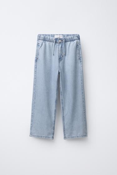 FLUID WIDE-LEG JEANS - Blue by Zara