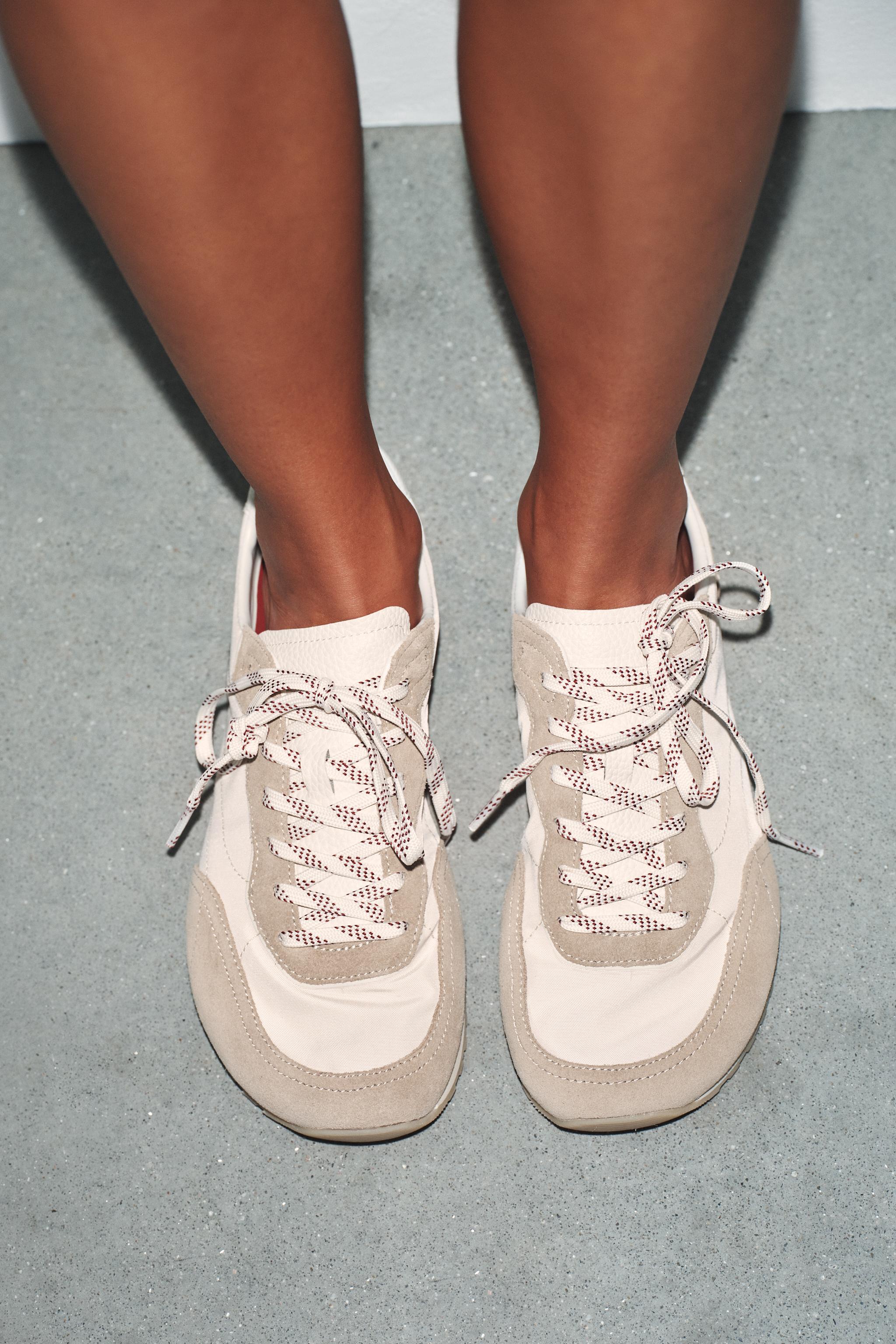 Женские кроссовки Zara COMBINED BAREFOOT SNEAKERS — фото 2