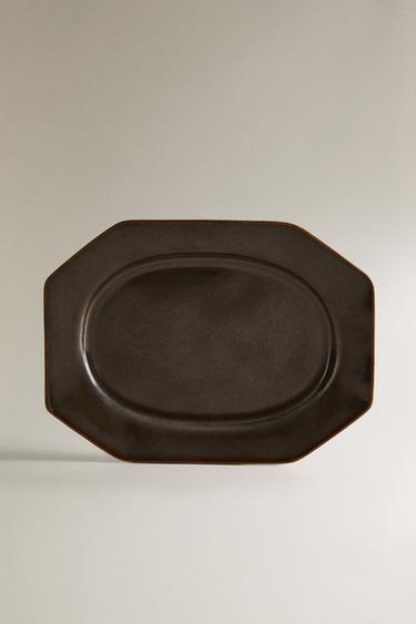 STONEWARE TRAY - Brown by Zara