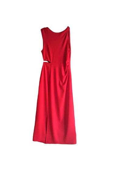 VESTIDO MIDI COM RECORTE LATERAL