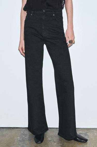 ZW COLLECTION HIGH-WAIST WIDE-LEG JEANS - Black by Zara