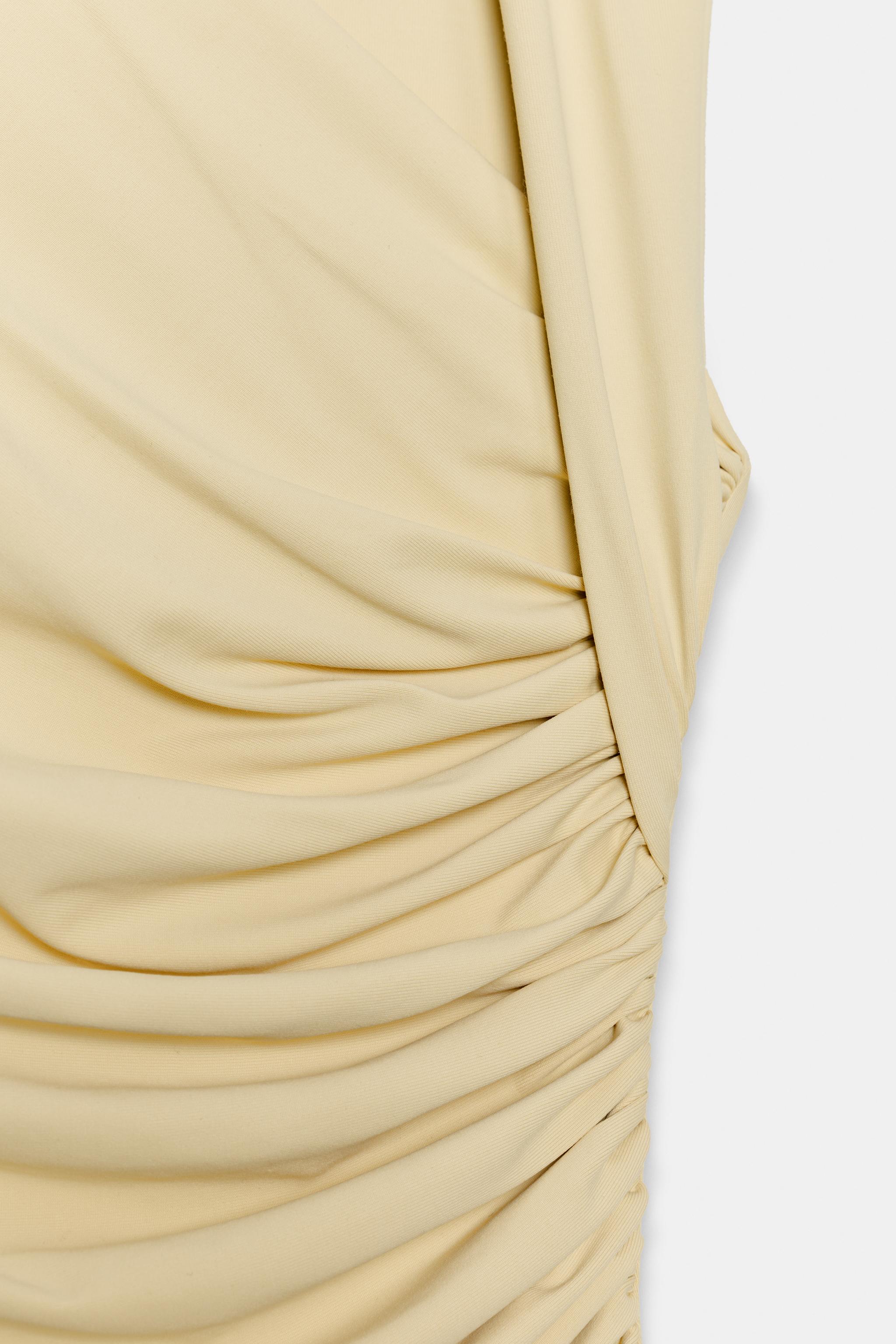 DRAPE DETAYLI MİDİ ELBİSE - Görsel 7