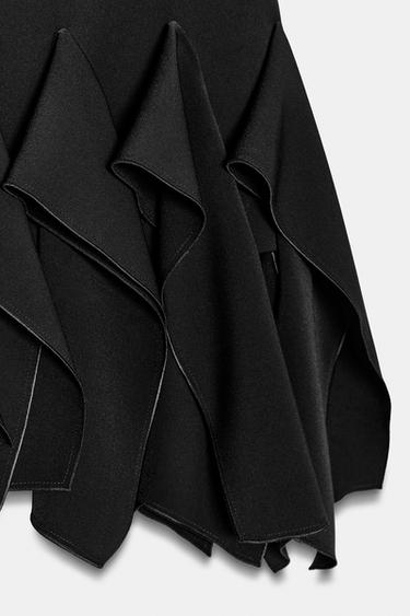 ZW COLLECTION SHORT RUFFLED SKIRT - Black by Zara - Image 8