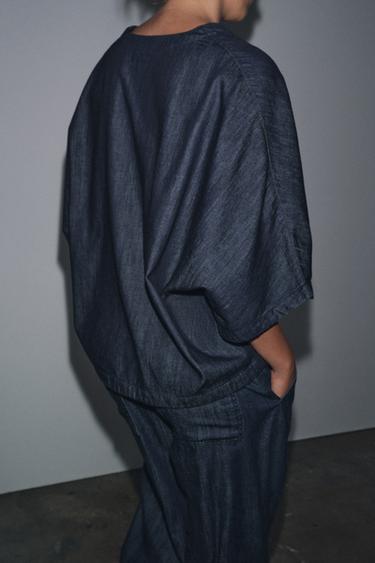 ZARA WOMAN COLLECTION RELAXED DENIM SHIRT - Blue by Zara - Image 2