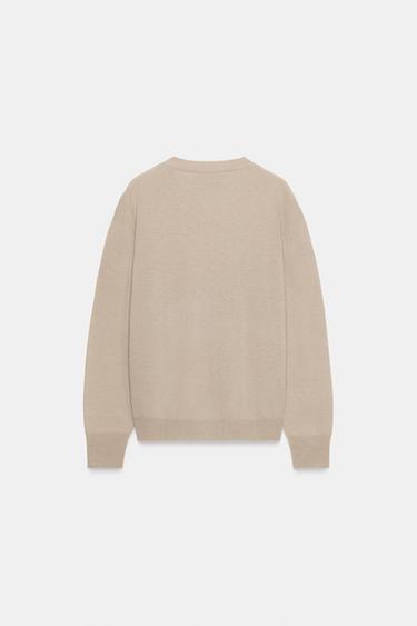 PULL 100 % LAINE ULTRA-DOUCE MANCHES LONGUES - Beige de Zara - Image 5