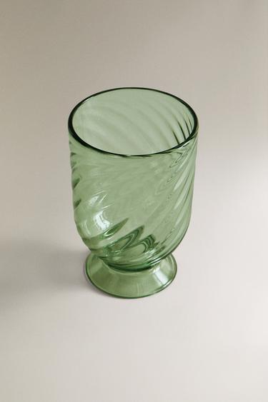 VERRE À PIED ACRYLIQUE ONDES - Vert de Zara - Image 1