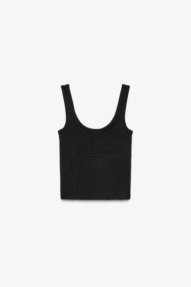 Zara CLASP TANK TOP - Black - Image 0