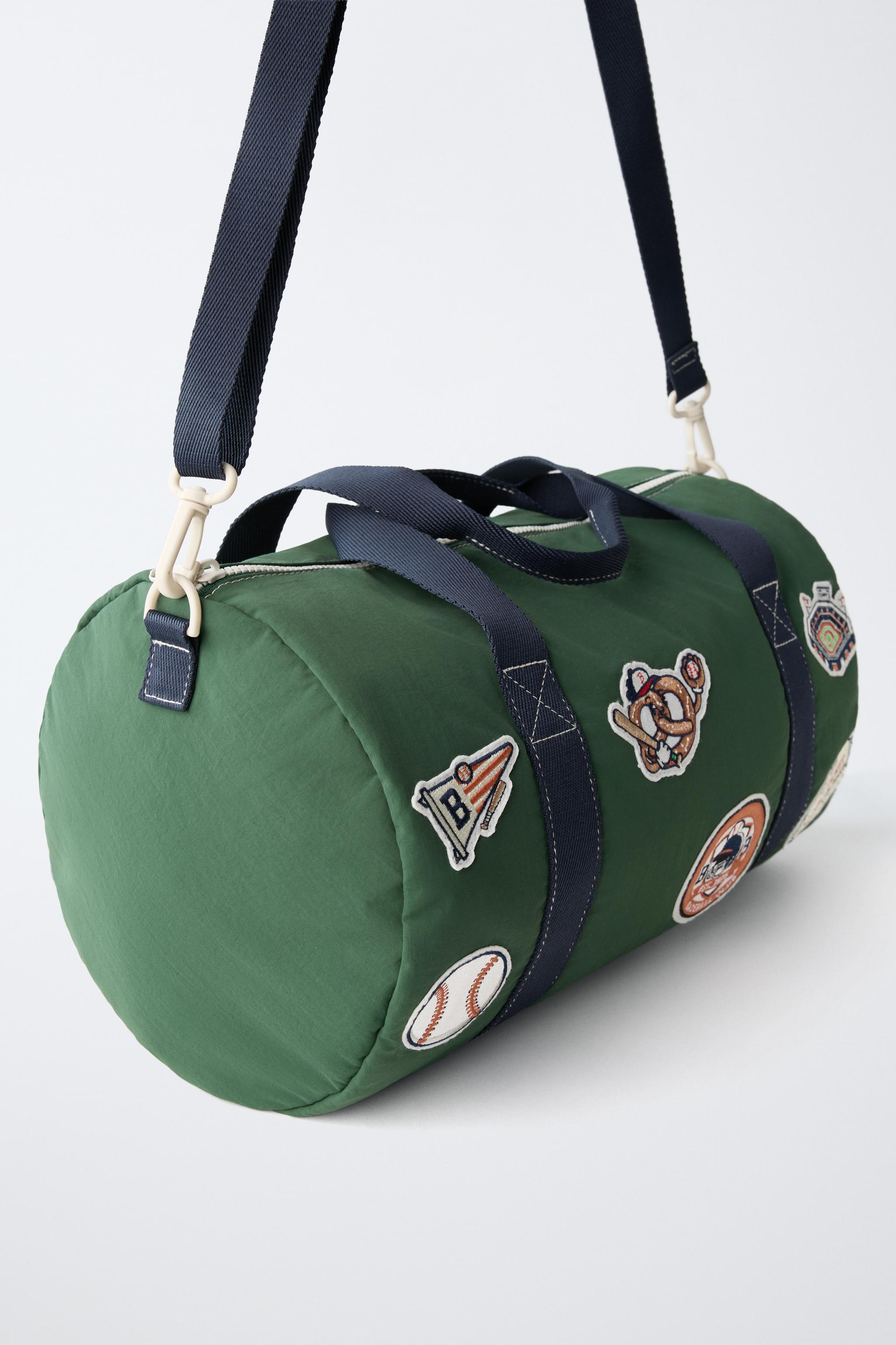 パッチ付きボストンバッグ - グリーン | ZARA Japan / 日本