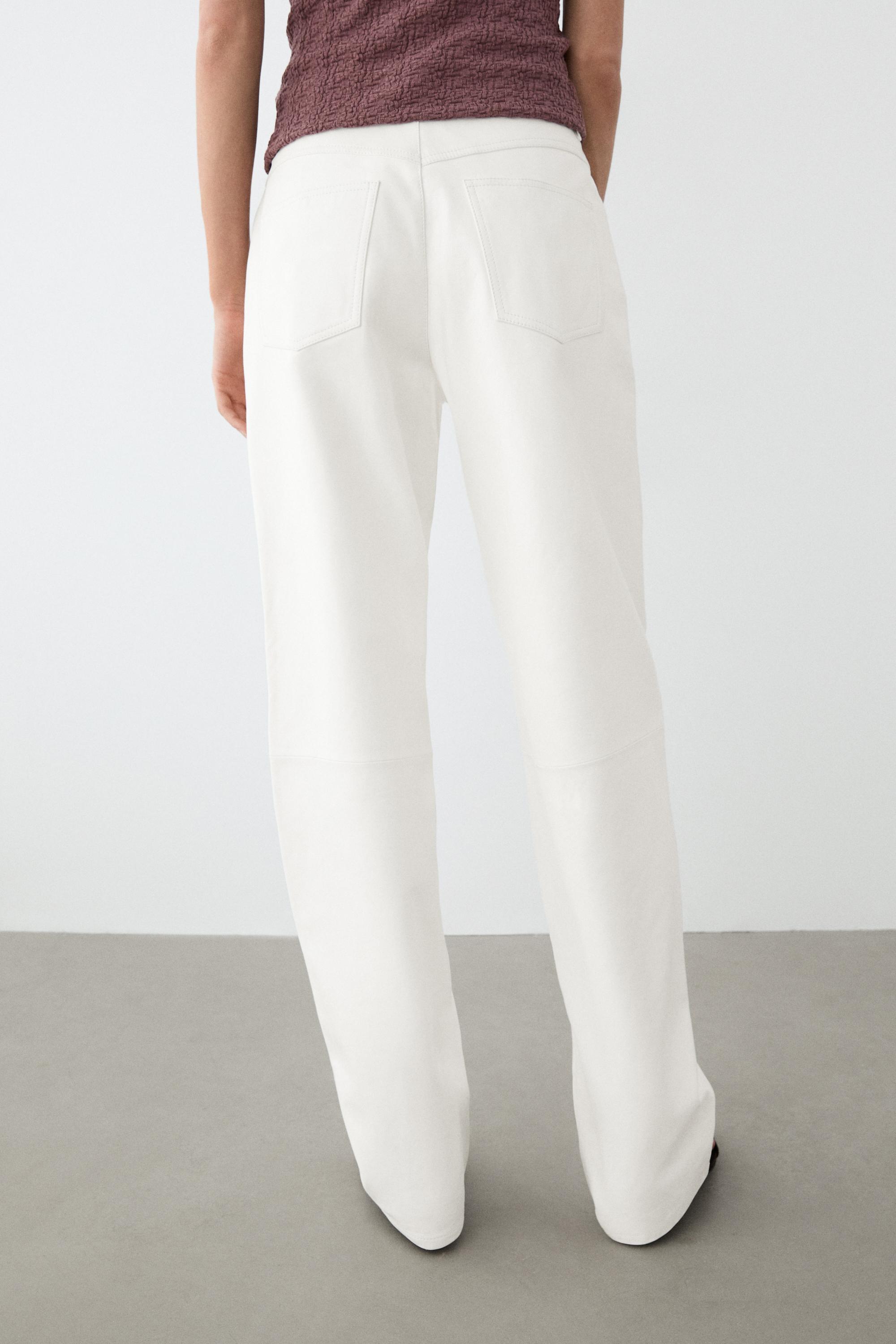 Straight-leg leather pants