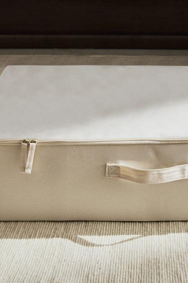 FOLDABLE STORAGE BOX WITH LID - Light beige by Zara