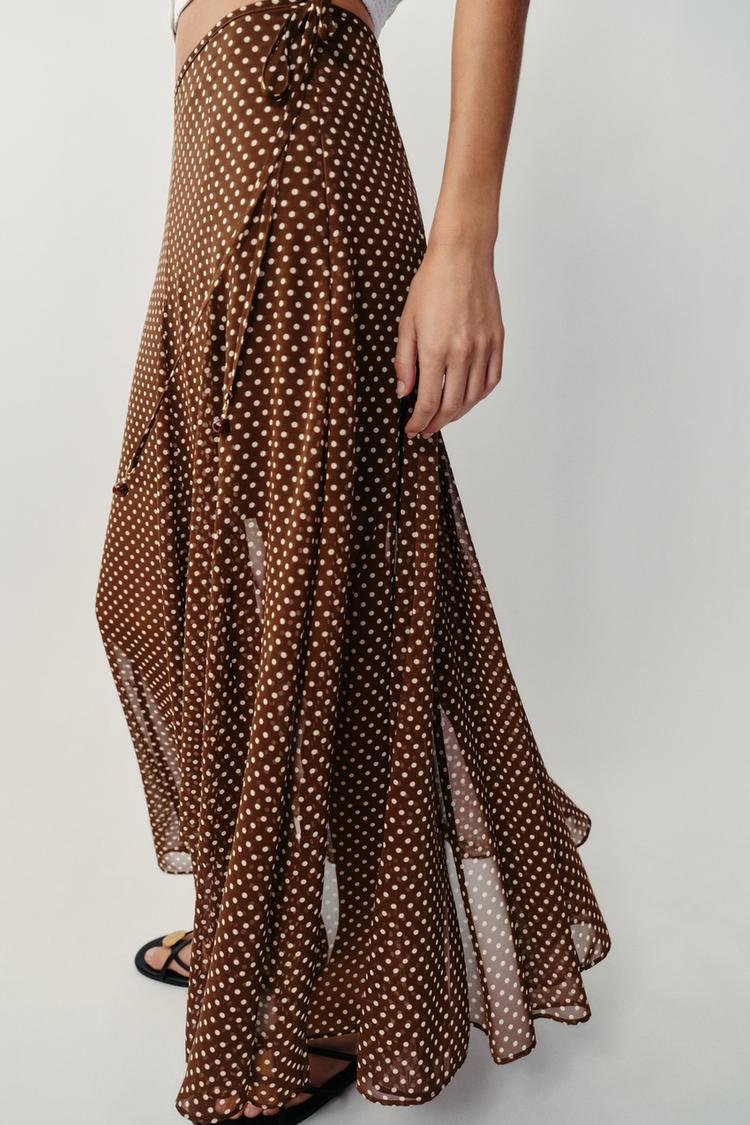 Falda midi de lunares 4