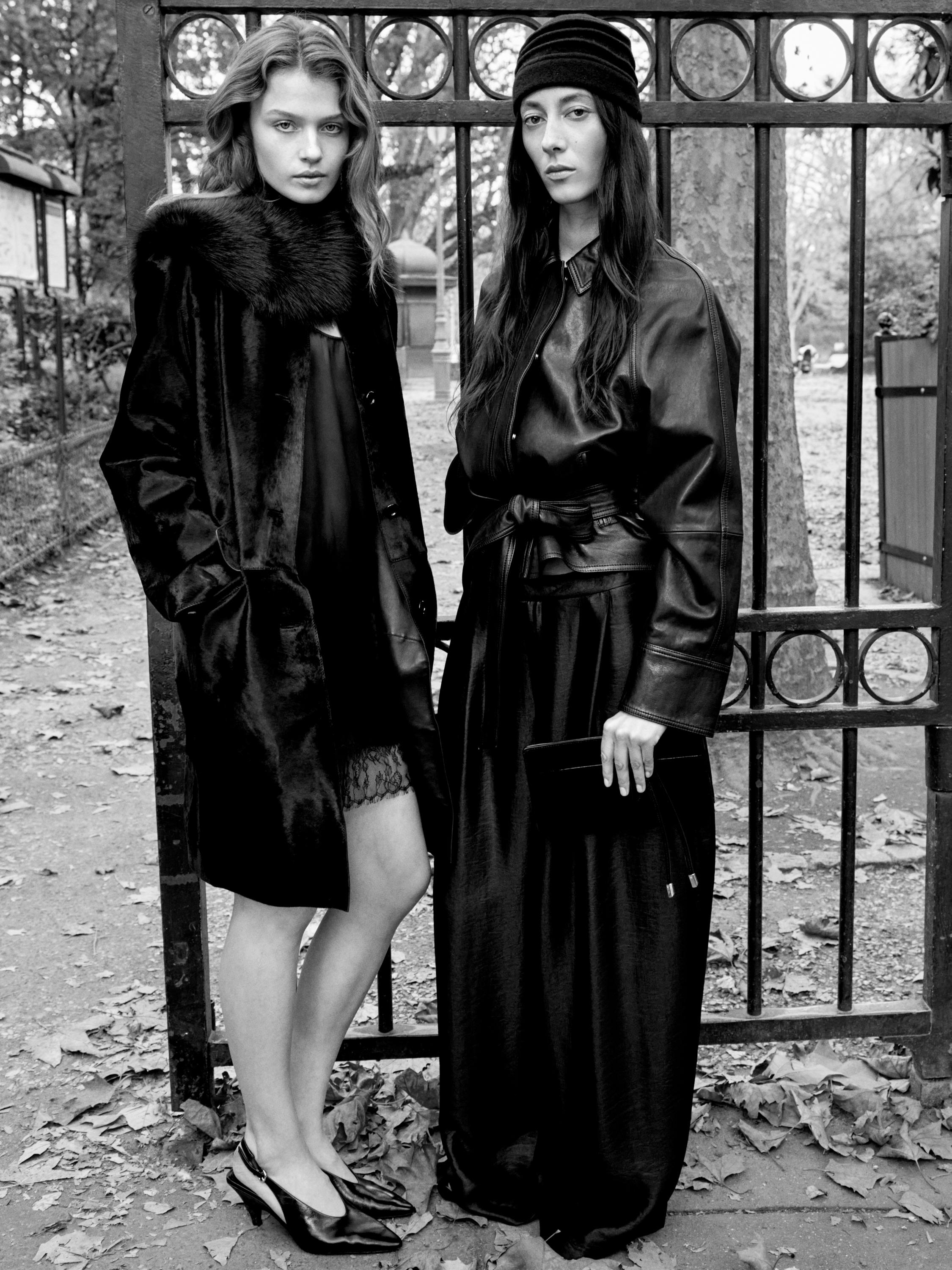 Col en peau avec fourrure