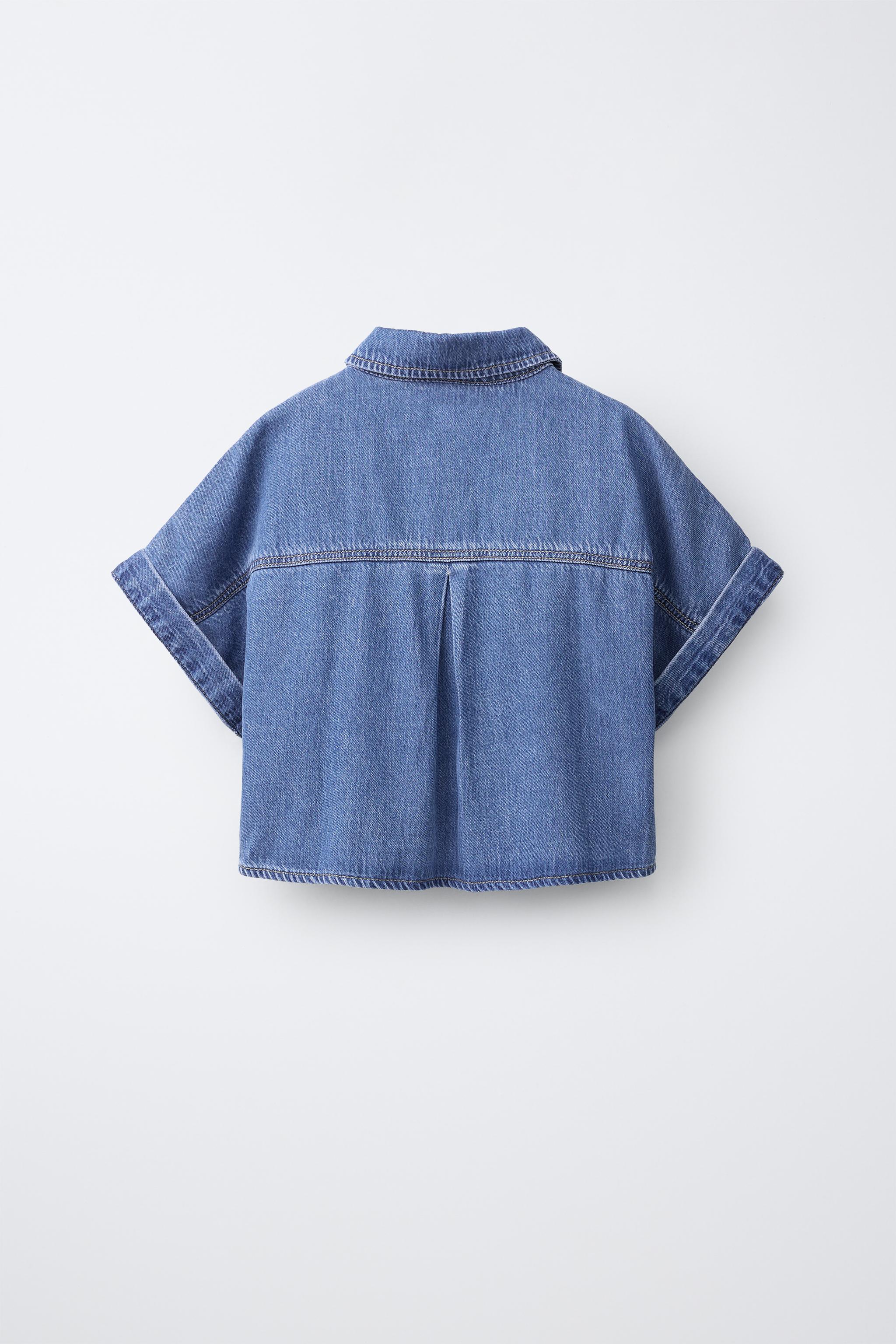 KNOTTED DENIM SHIRT