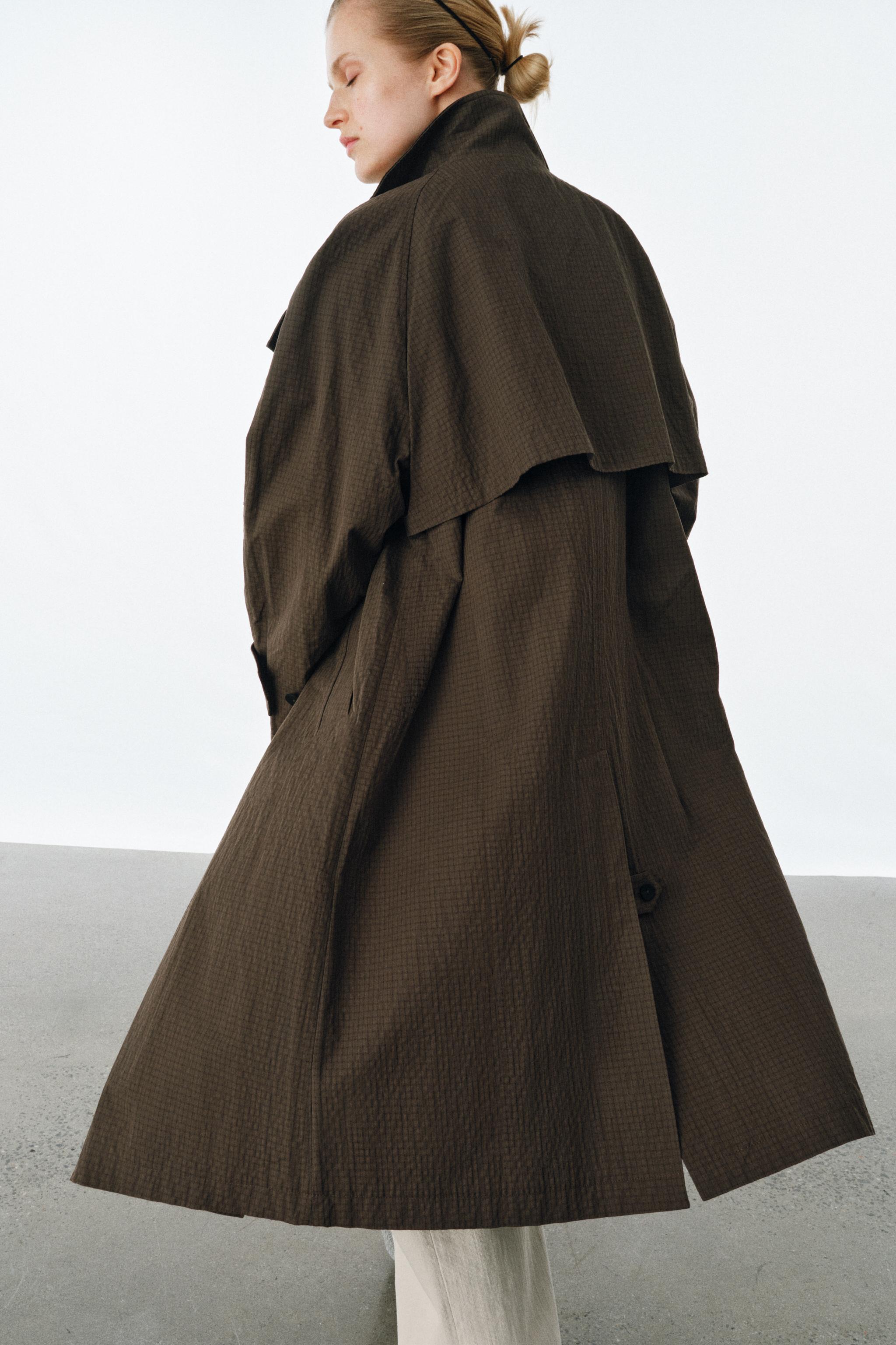 OVERSIZE KARELİ TRENÇKOT ZW COLLECTION - Görsel 3