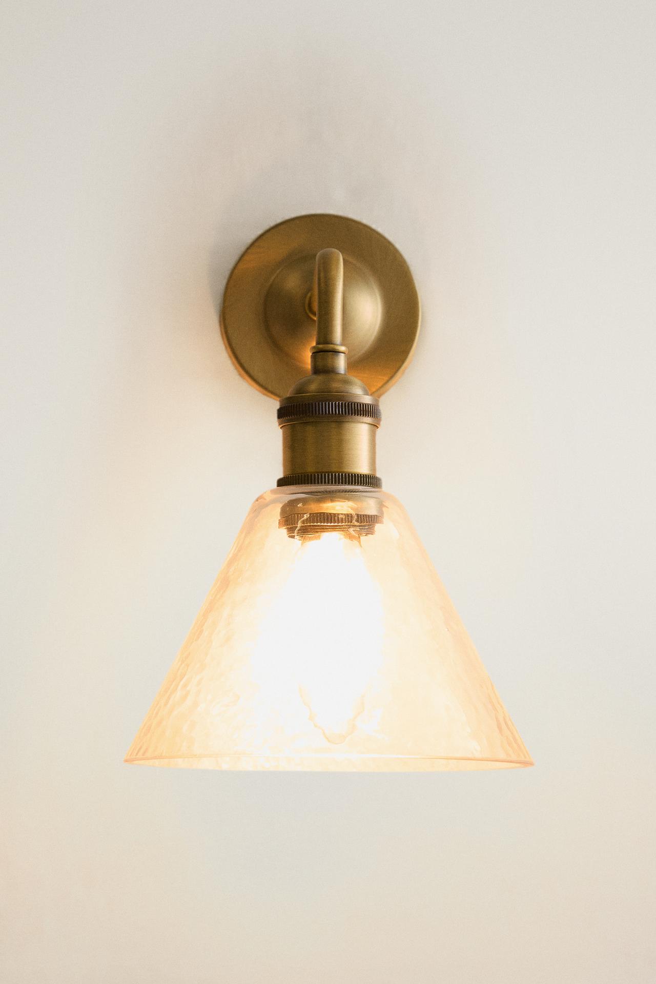 LAMP | METAL AND GLASS CONE WALL LIGHT — Gold