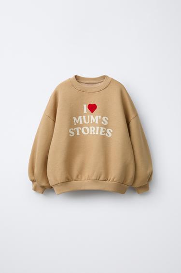 SLOGAN PRINT SWEATSHIRT - Beige by Zara