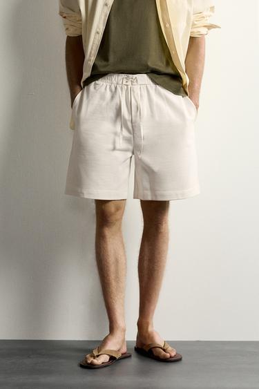 COMBINED WAIST JOGGER BERMUDA SHORTS - White by Zara