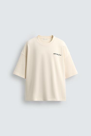 BLUZË HOODIE STAMPË HAMAKU - E bardhë e thyer nga Zara