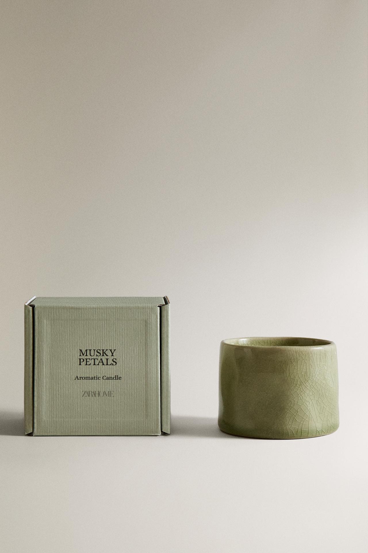 (150 G) MUSKY PETALS SCENTED CANDLE — Beige-brown