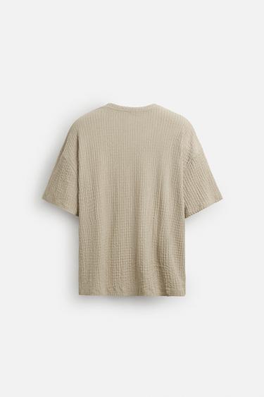 IRREGULAR TEXTURE T-SHIRT - Mid-grey by Zara - Image 6