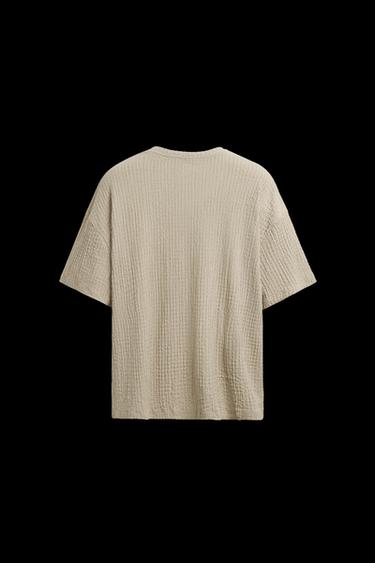 IRREGULAR TEXTURE T-SHIRT - Mid-grey by Zara