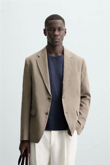 HOUNDSTOOTH BLAZER - Brown by Zara
