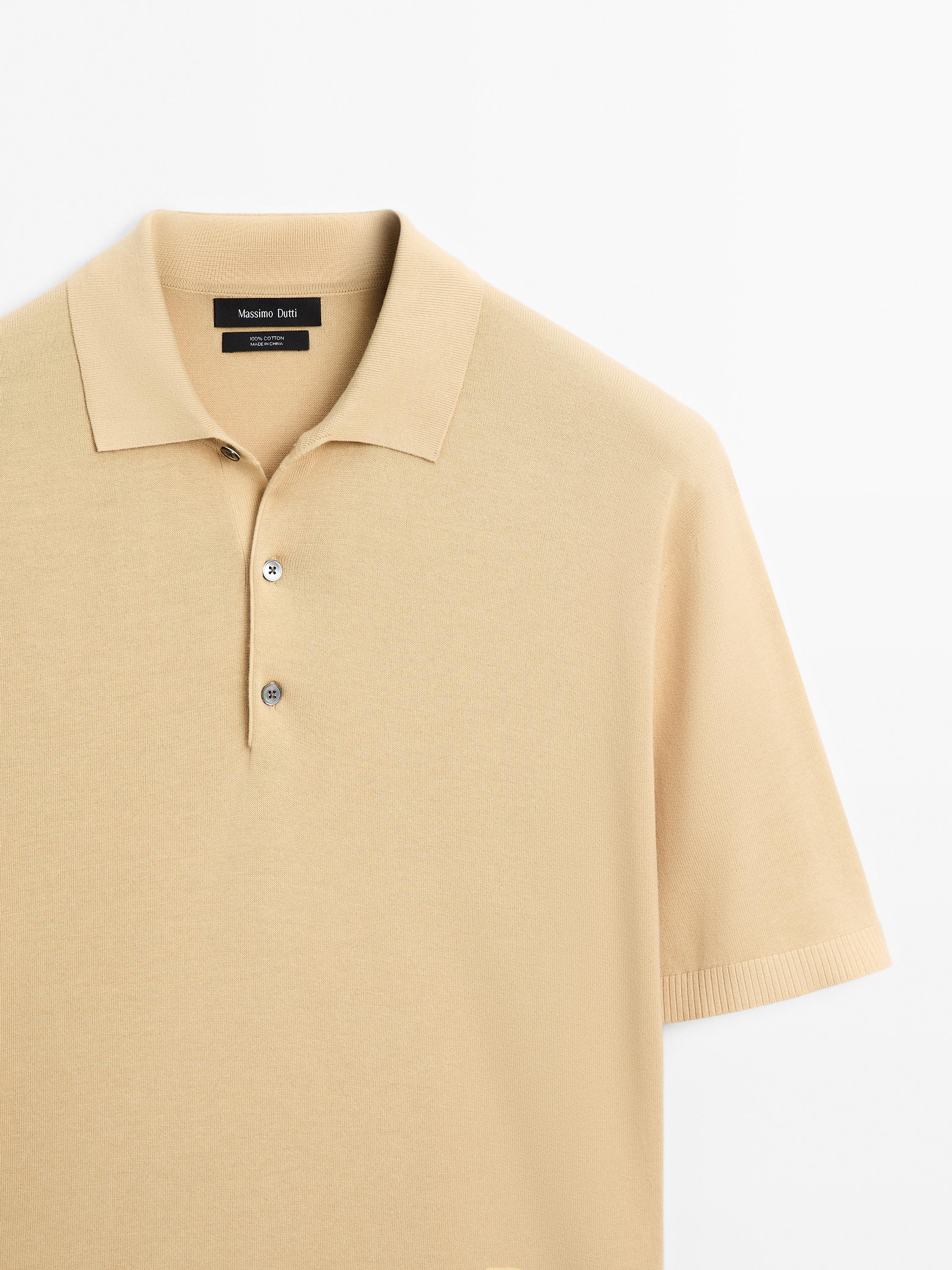 Short sleeve knit polo shirt